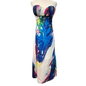 Multicolor sweetheart neck strapless dress size small